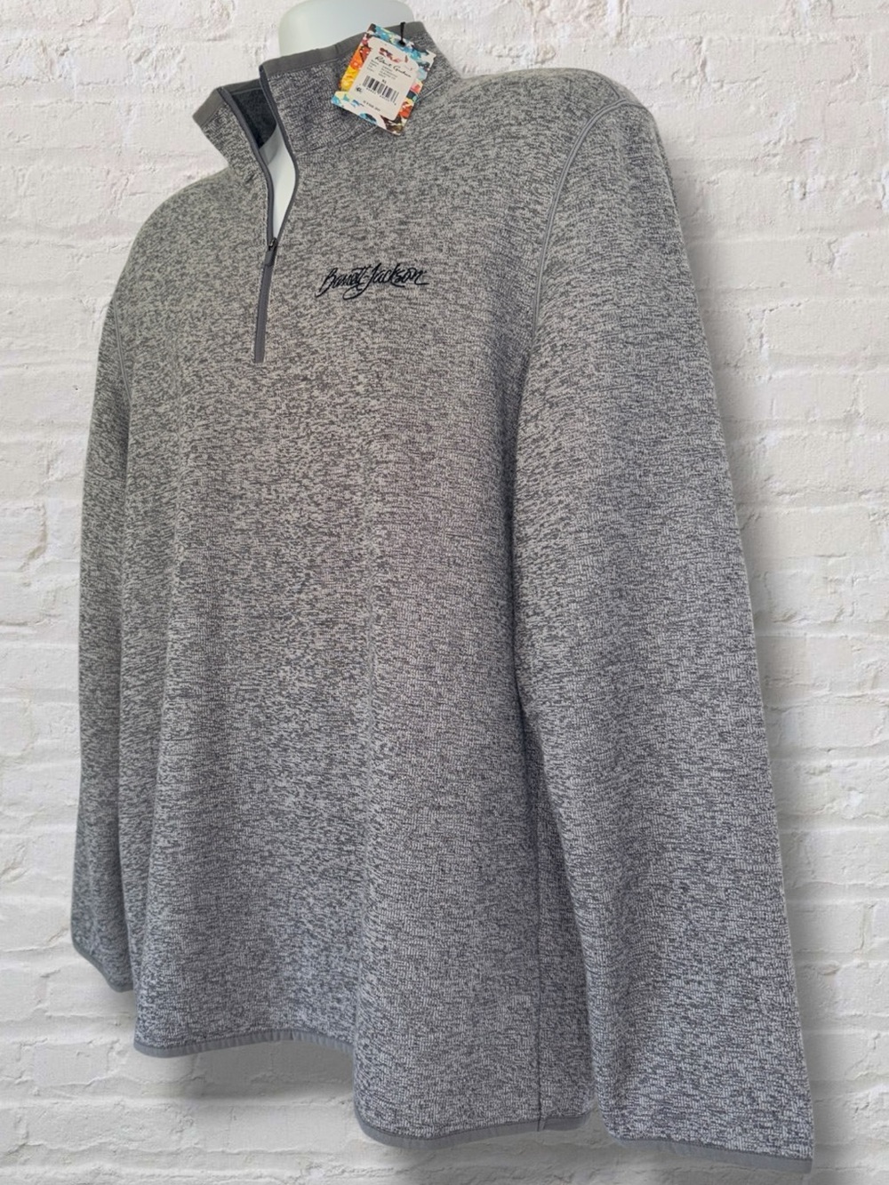 Robert Graham Cariso Luxury Quarter Zip Pullover XL Gray Heathered NWT